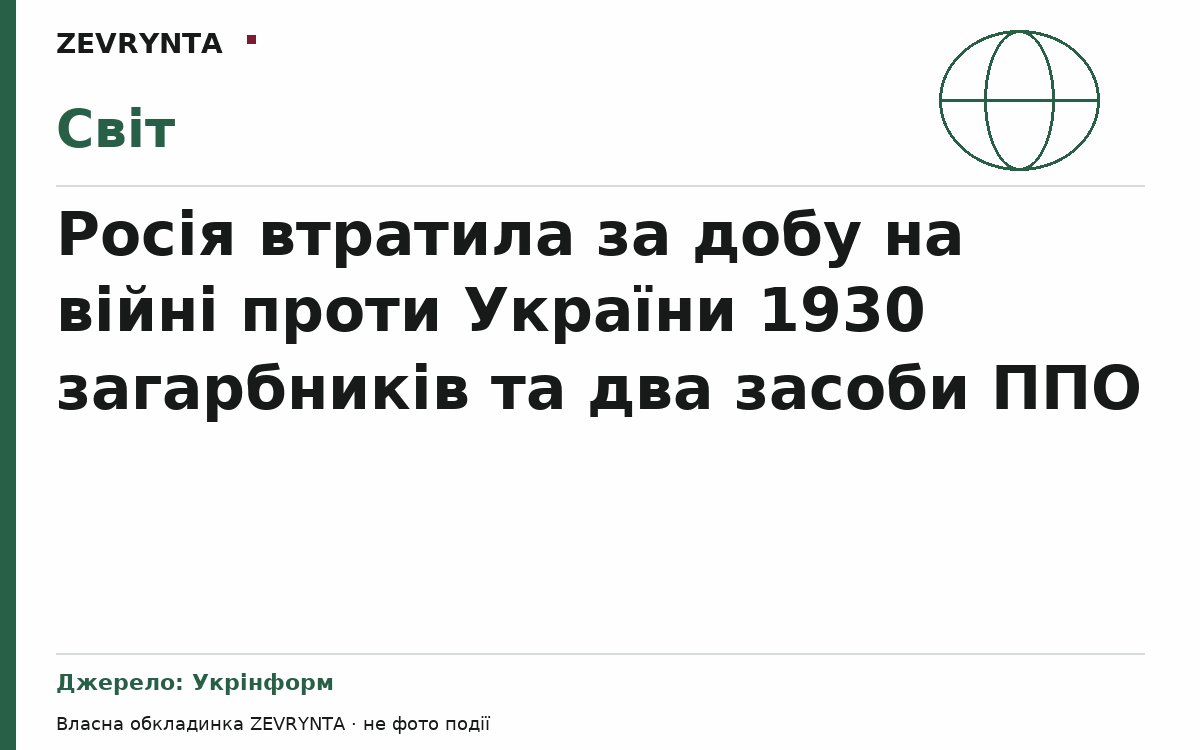 Графічна обкладинка ZEVRYNTA