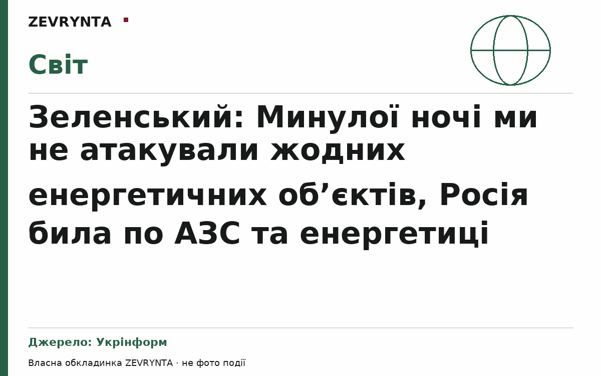 Графічна обкладинка ZEVRYNTA