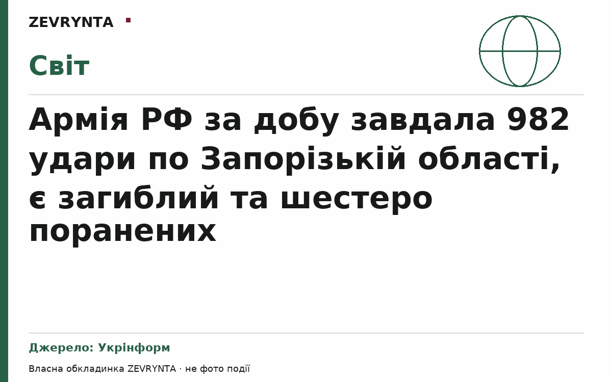 Графічна обкладинка ZEVRYNTA