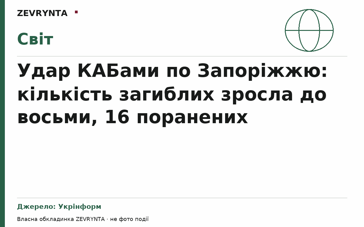 Графічна обкладинка ZEVRYNTA