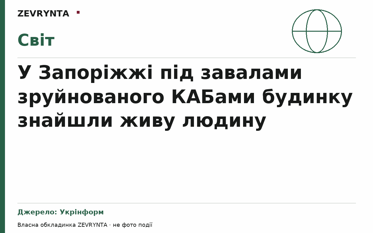 Графічна обкладинка ZEVRYNTA
