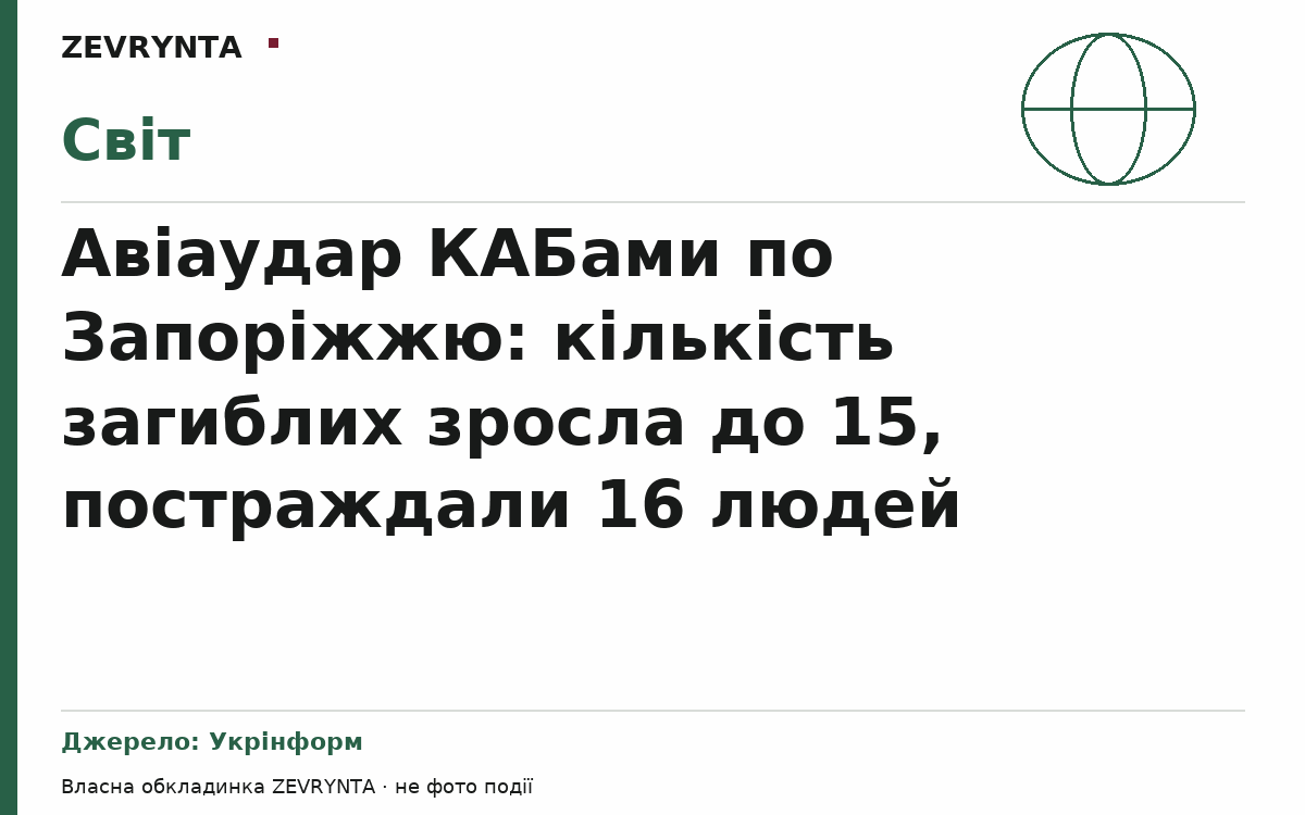 Графічна обкладинка ZEVRYNTA