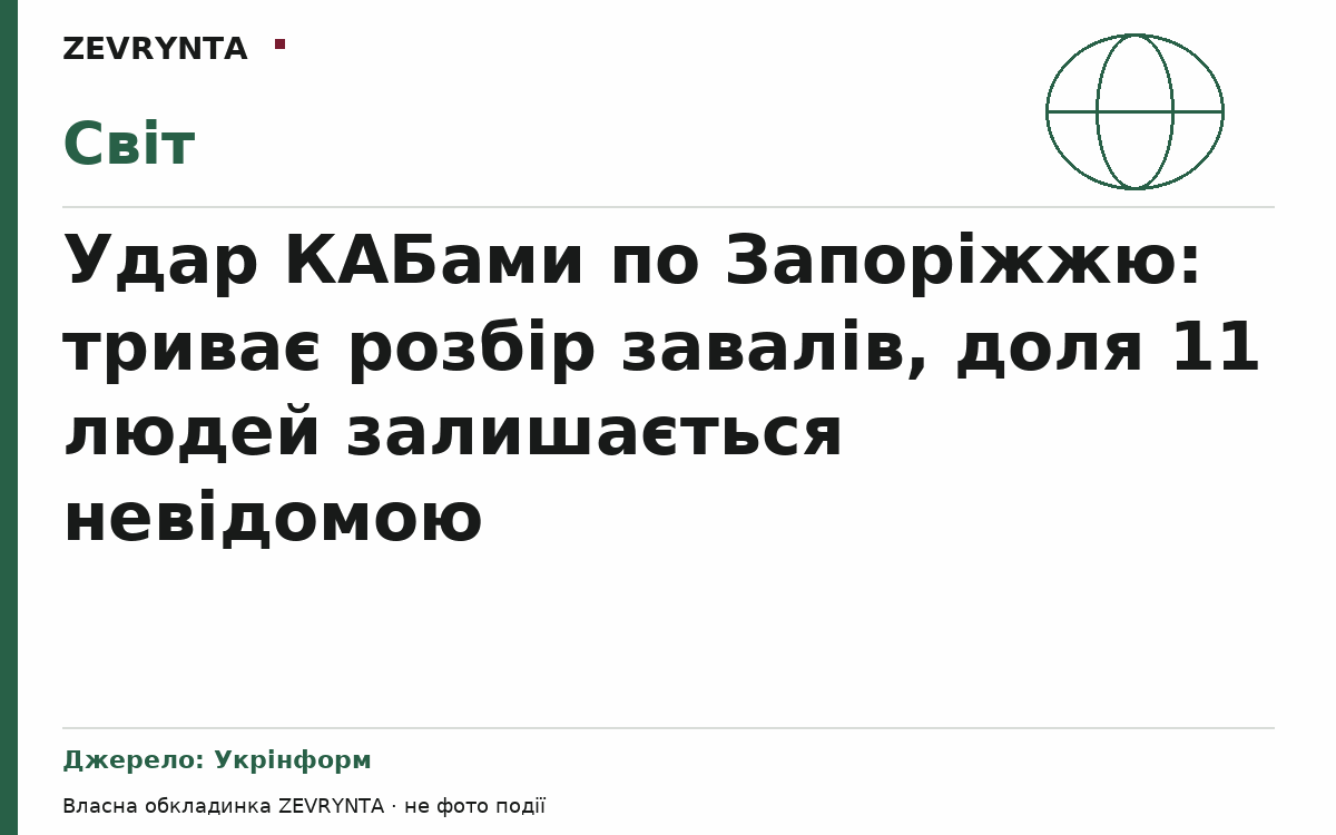 Графічна обкладинка ZEVRYNTA