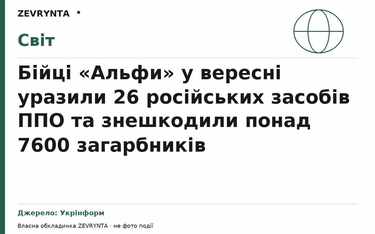 Графічна обкладинка ZEVRYNTA